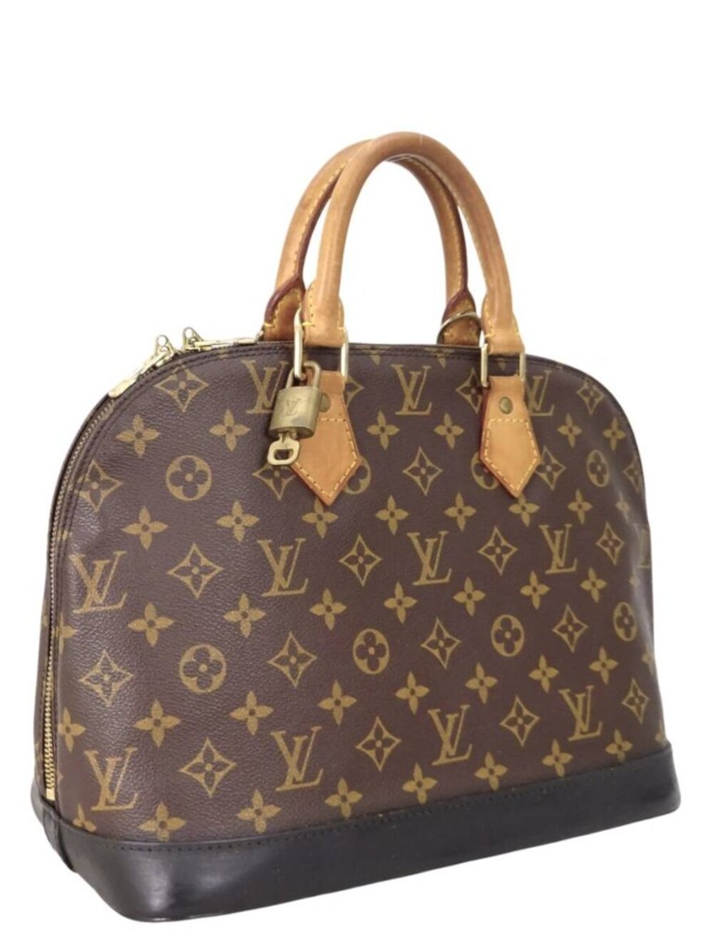 Louis Vuitton Alma PM Monogram Handbag Purse Brown Repaired Bottom BA0947